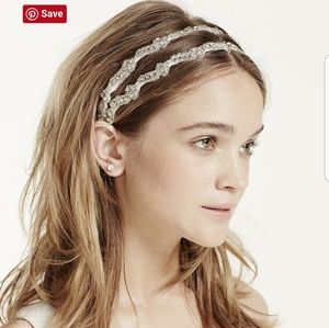 Crystal Embroidered Two Row Headband